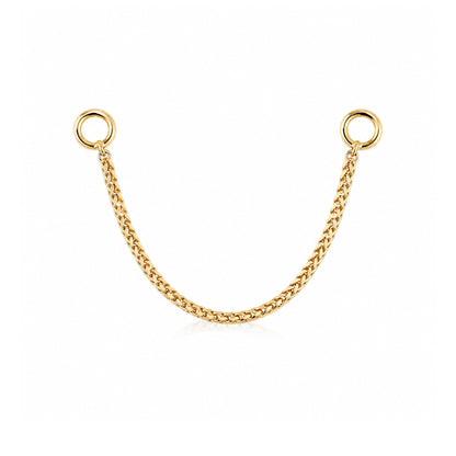 14K Gold Dangle Wheat Chain Earring Jacket