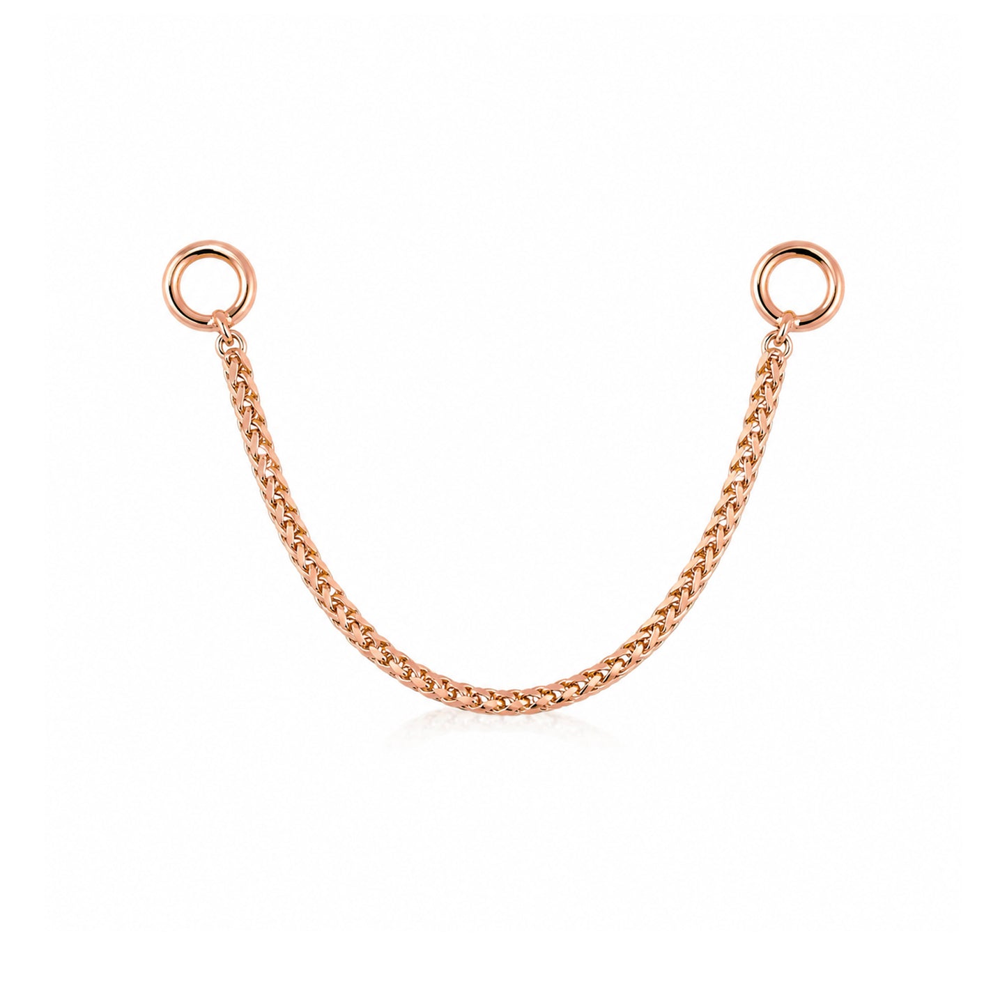 14K Gold Dangle Wheat Chain Earring Jacket