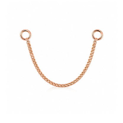 14K Gold Dangle Wheat Chain Earring Jacket