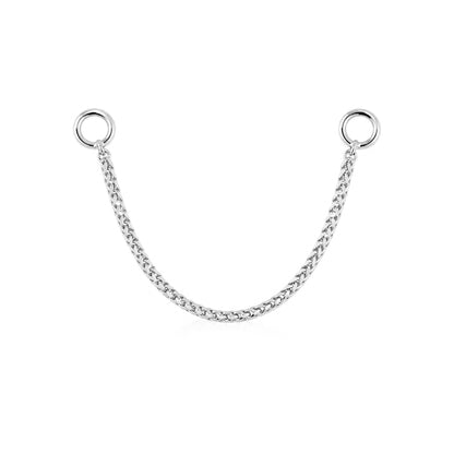 14K Gold Dangle Wheat Chain Earring Jacket