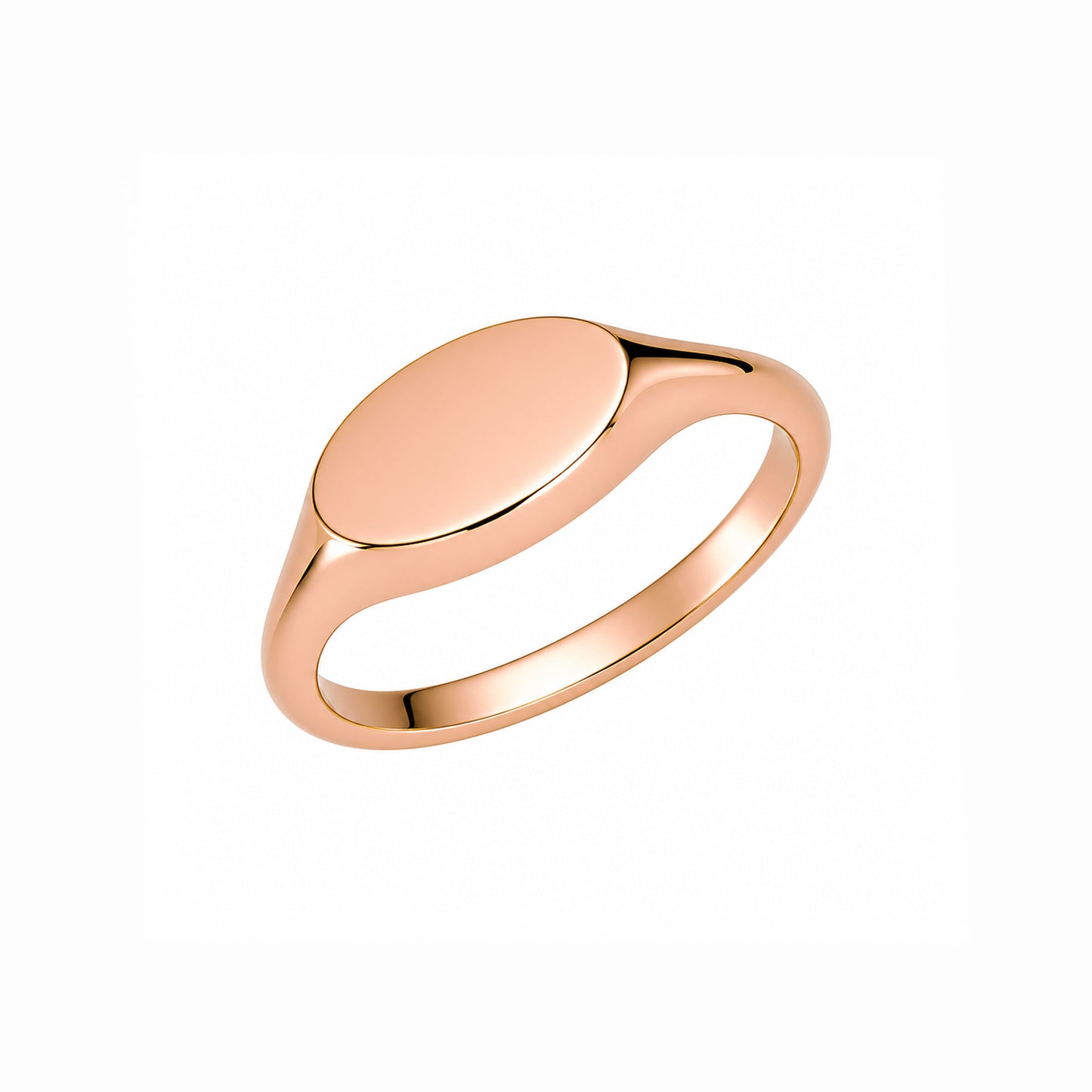 14K Gold Engravable Horizontal Oval Signet Ring ~ Small Size