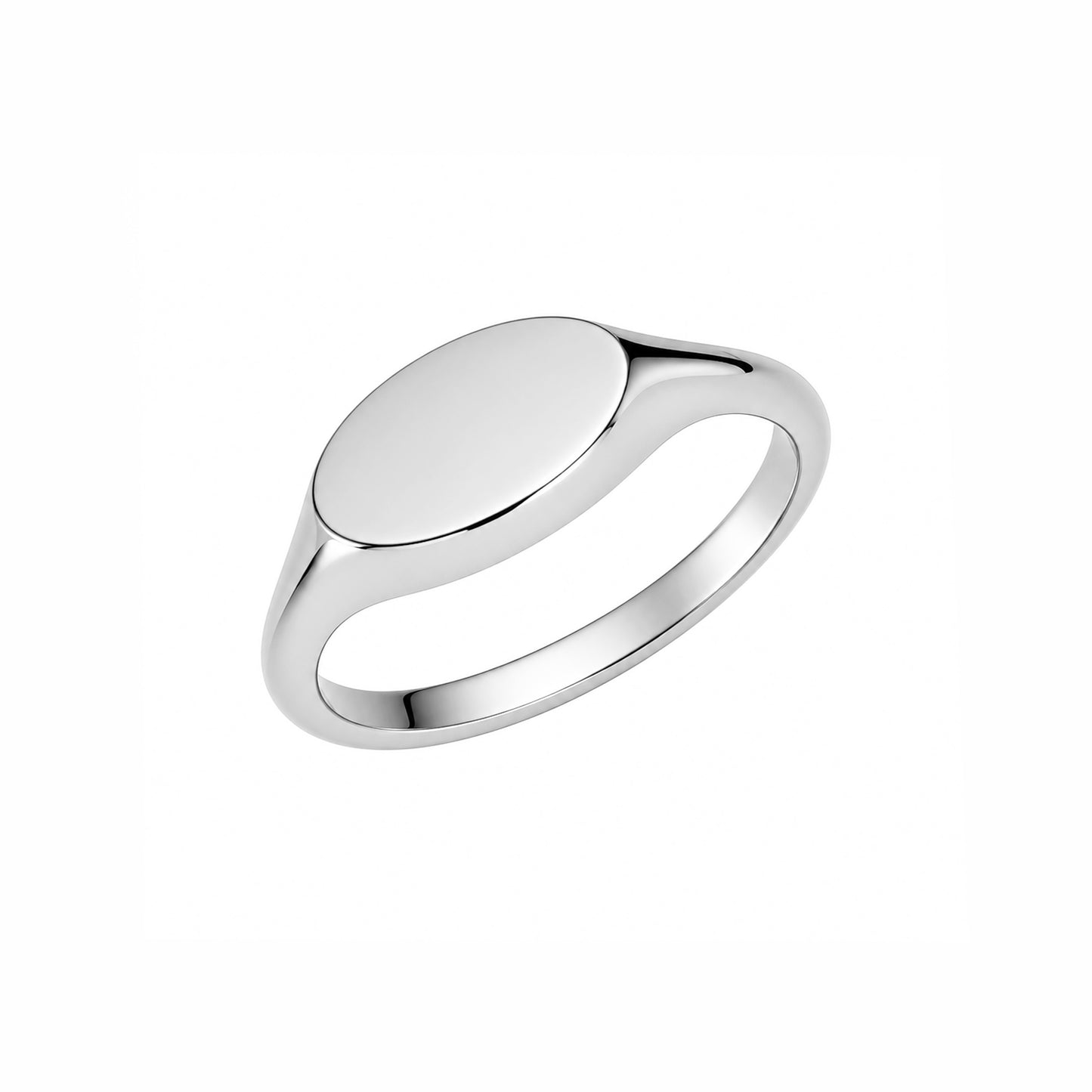 14K Gold Engravable Horizontal Oval Signet Ring ~ Small Size