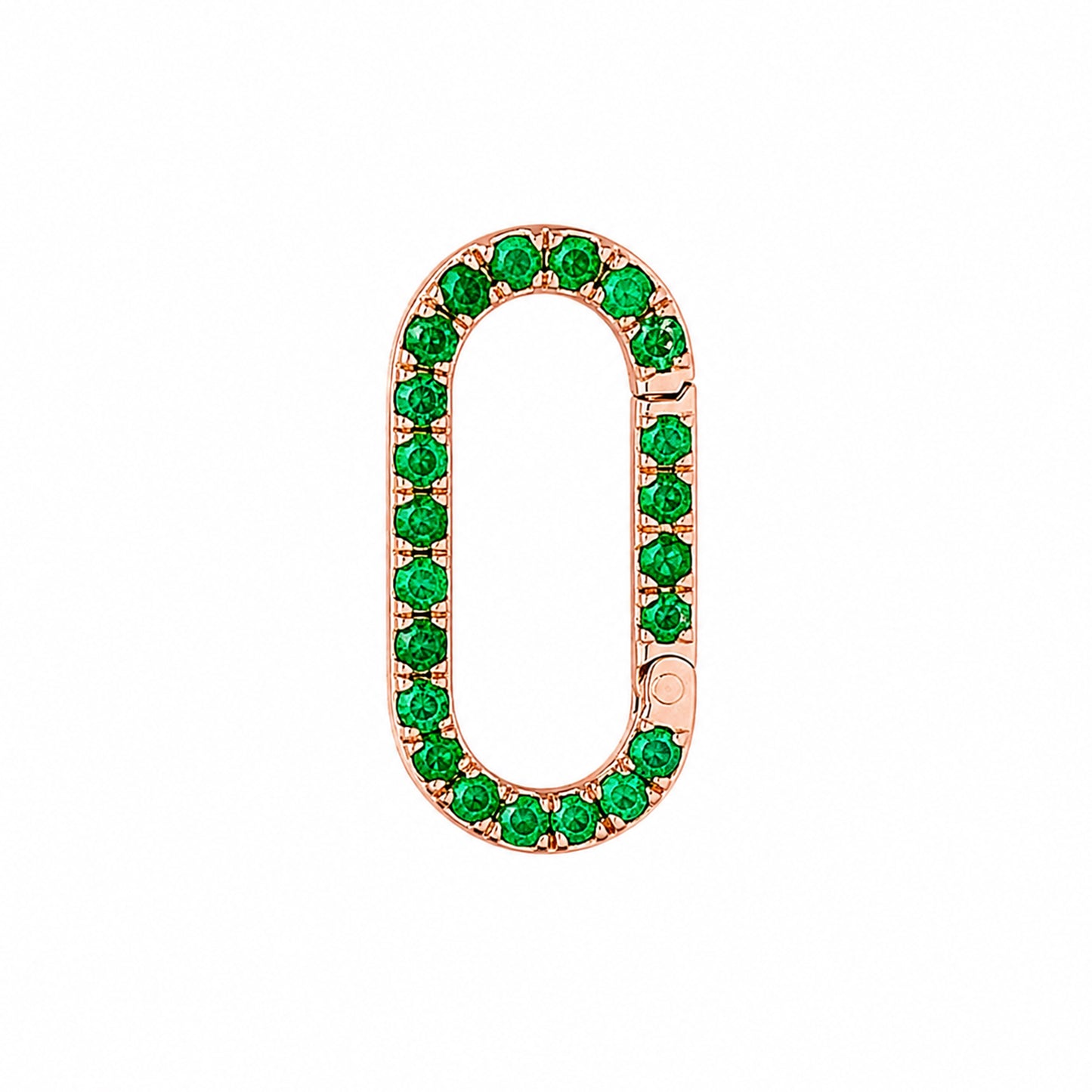 14K Gold Emerald Elongated Oval Charm Enhancer ~ Large Size