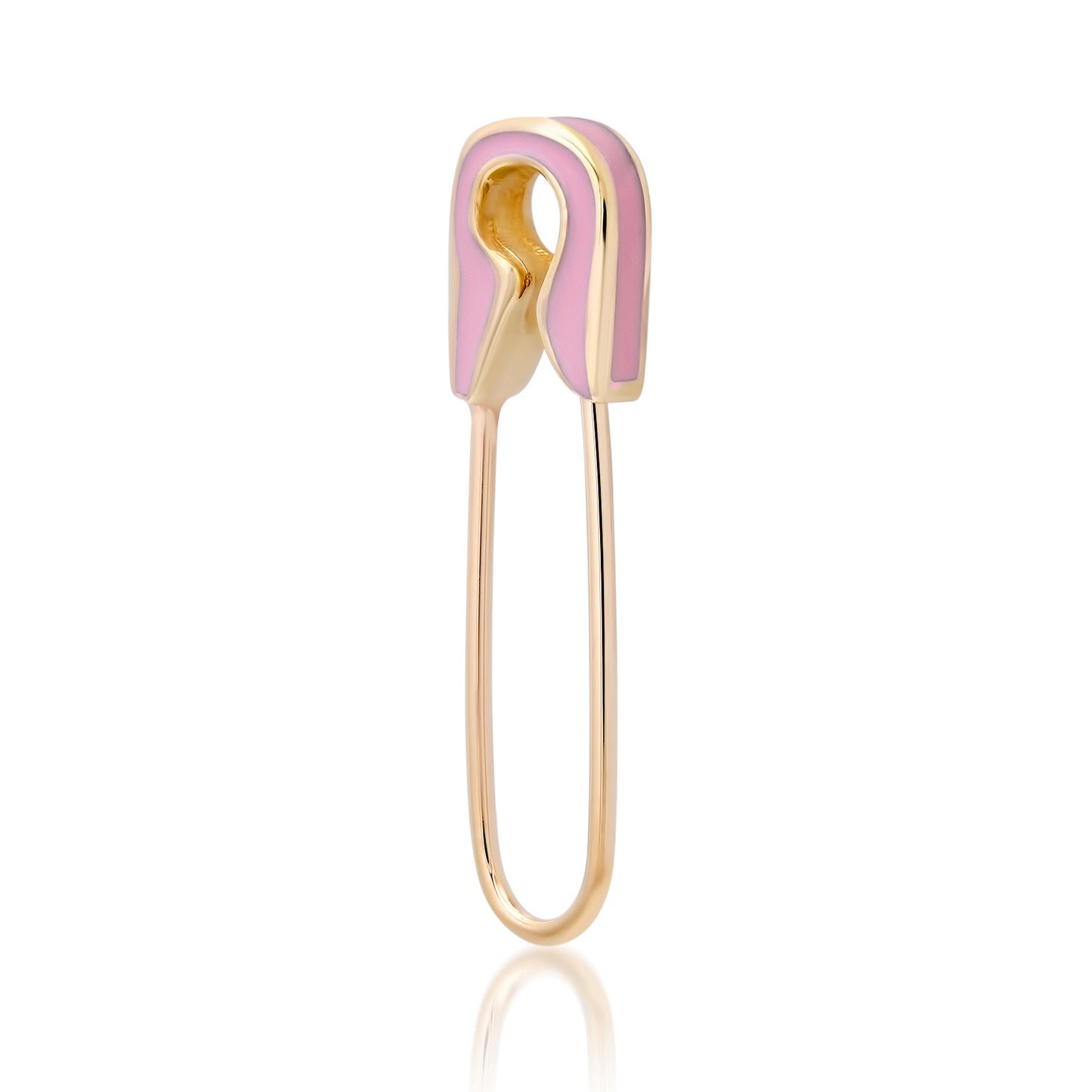 14K Gold Small Size Colorful Enamel Safety Pin Earring ~ Pastel Pink, Baby Blue, Buttercream Yellow, Kelly Green