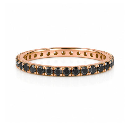 14K Gold Pavé Black Diamond Full Eternity Band