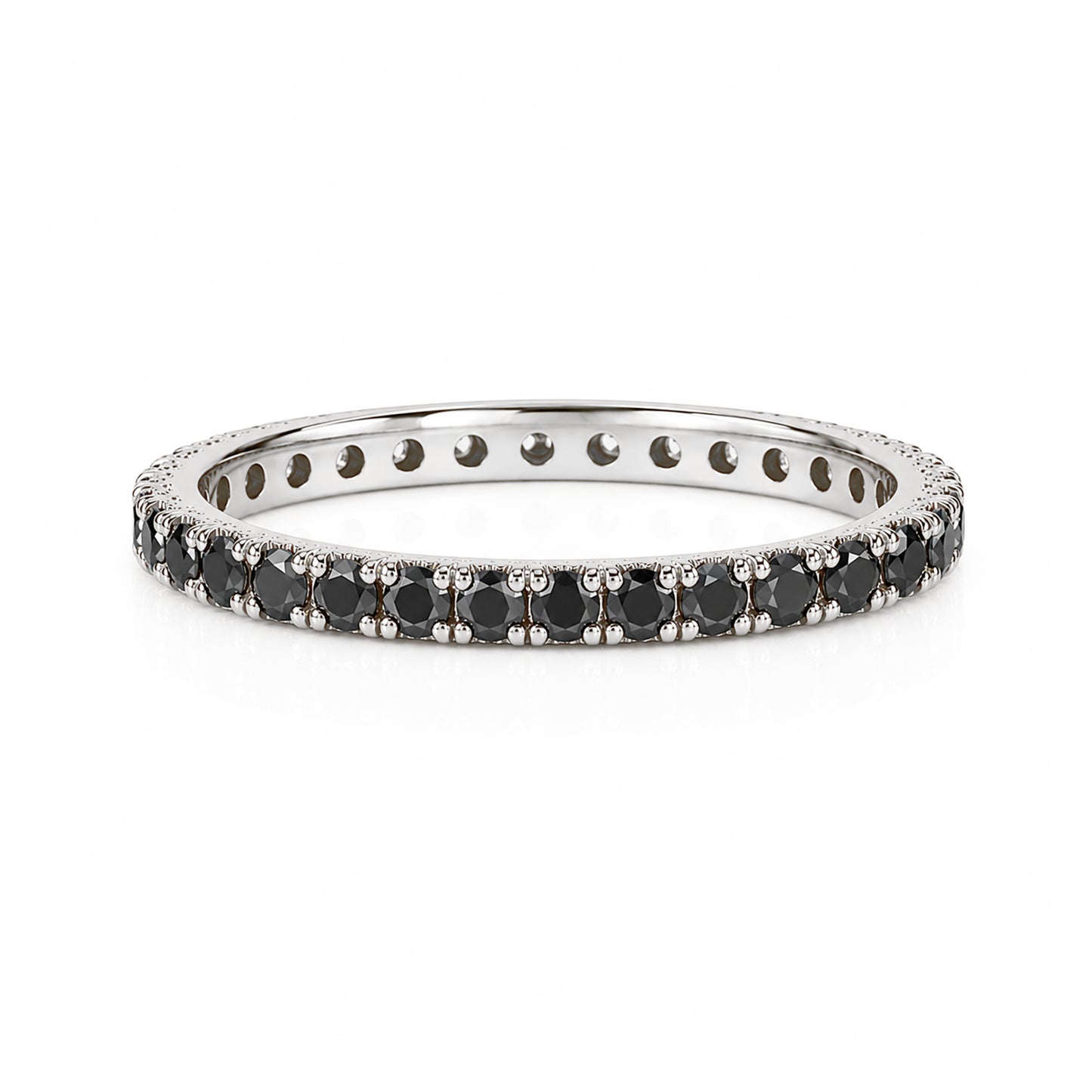 14K Gold Pavé Black Diamond Full Eternity Band