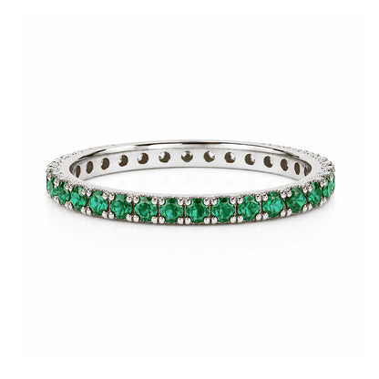 14K Gold Pavé Emerald Full Eternity Band