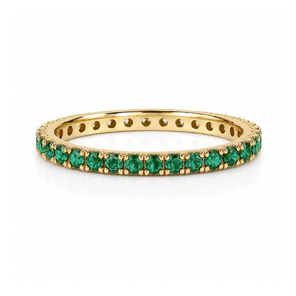14K Gold Pavé Emerald Full Eternity Band