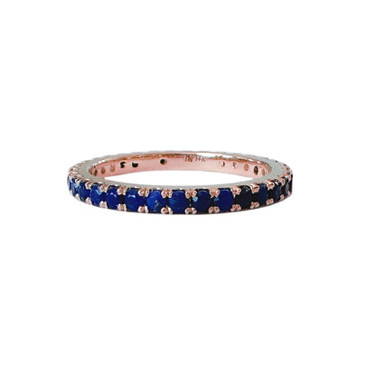 14K Gold Pavé Lapis Lazuli Gemstone Full Eternity Band