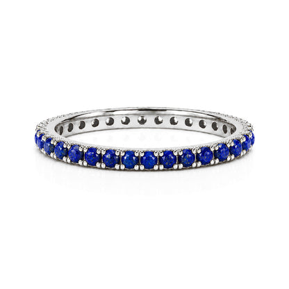 14K Gold Pavé Lapis Lazuli Gemstone Full Eternity Band