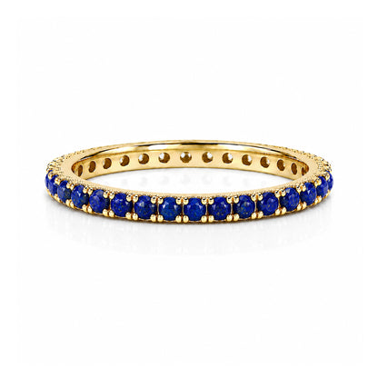 14K Gold Pavé Lapis Lazuli Gemstone Full Eternity Band