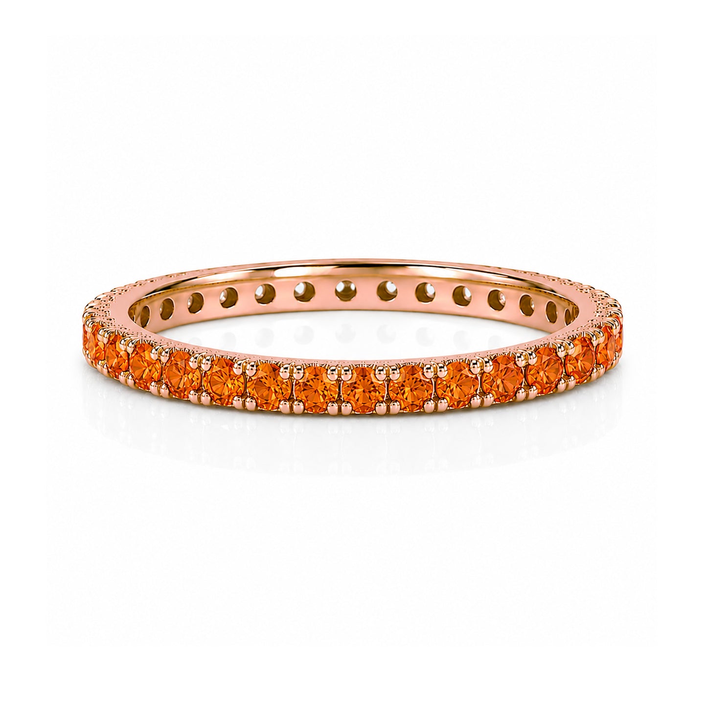 14K Gold Pavé Orange Sapphire Full Eternity Band