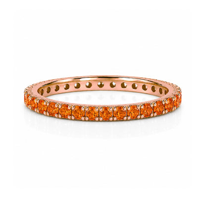 14K Gold Pavé Orange Sapphire Full Eternity Band