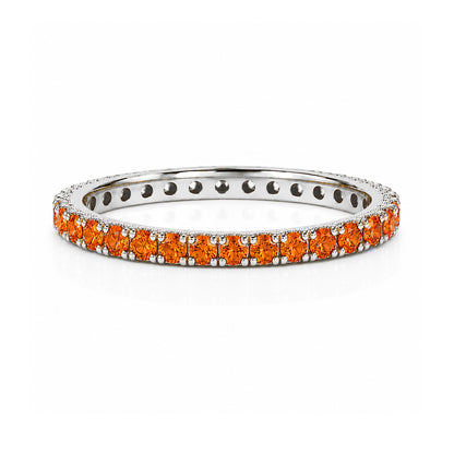 14K Gold Pavé Orange Sapphire Full Eternity Band