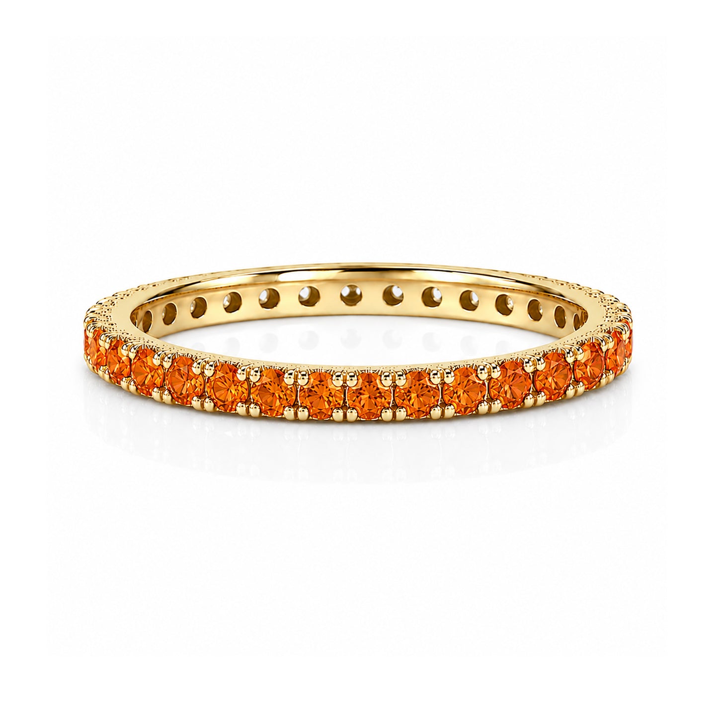 14K Gold Pavé Orange Sapphire Full Eternity Band