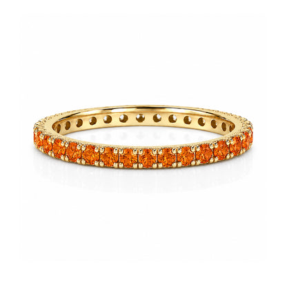 14K Gold Pavé Orange Sapphire Full Eternity Band