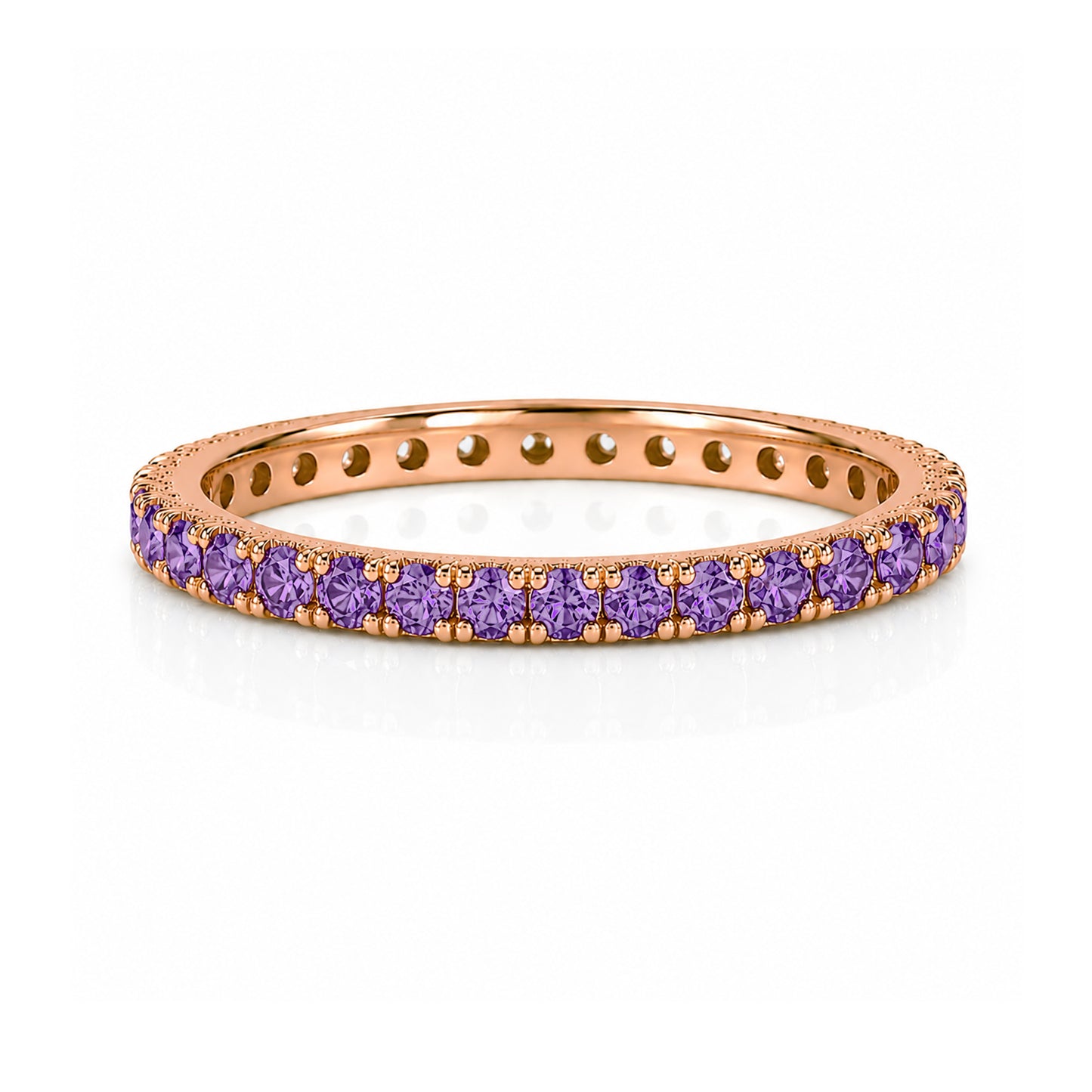 14K Gold Pavé Purple Sapphire Full Eternity Band