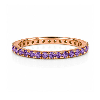 14K Gold Pavé Purple Sapphire Full Eternity Band