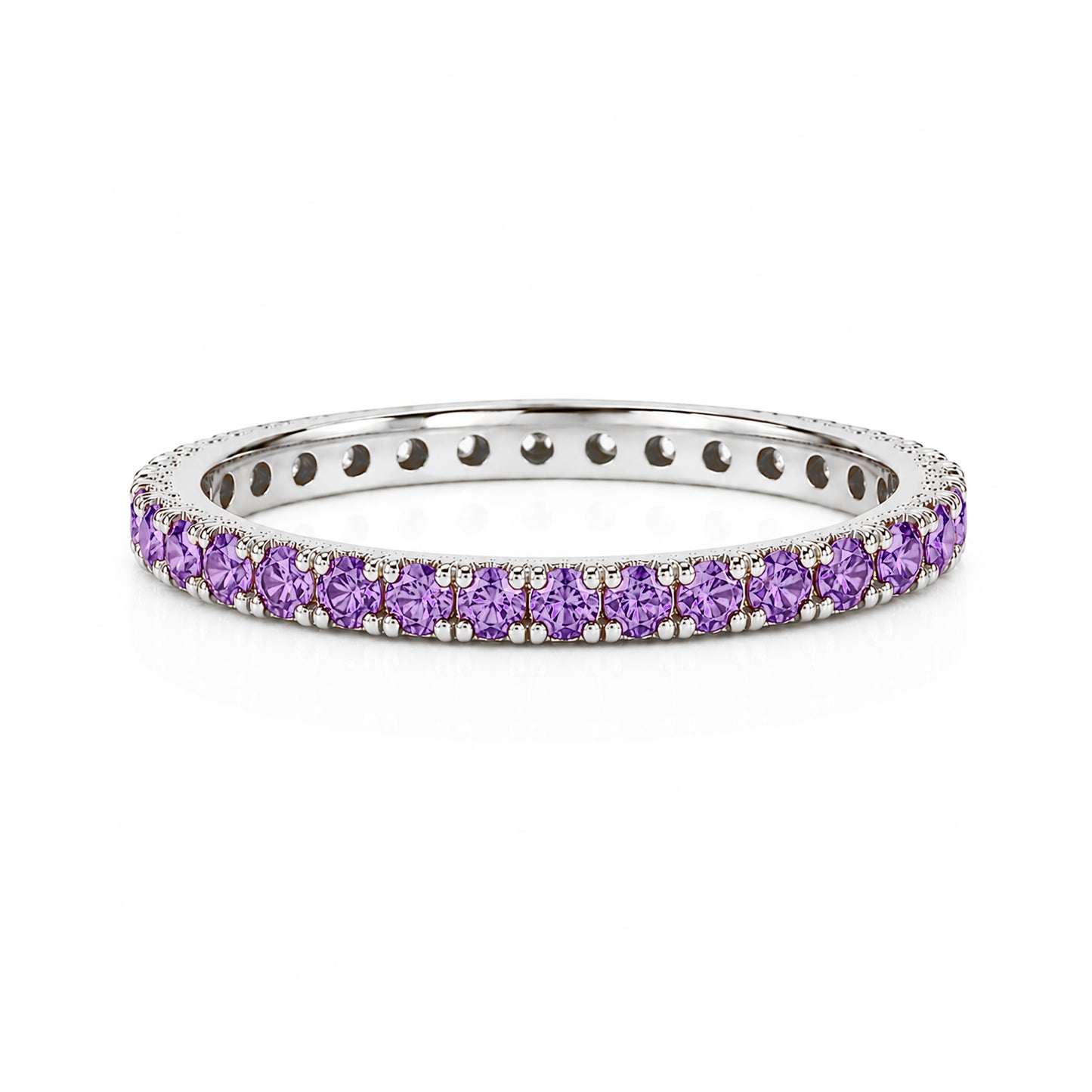 14K Gold Pavé Purple Sapphire Full Eternity Band