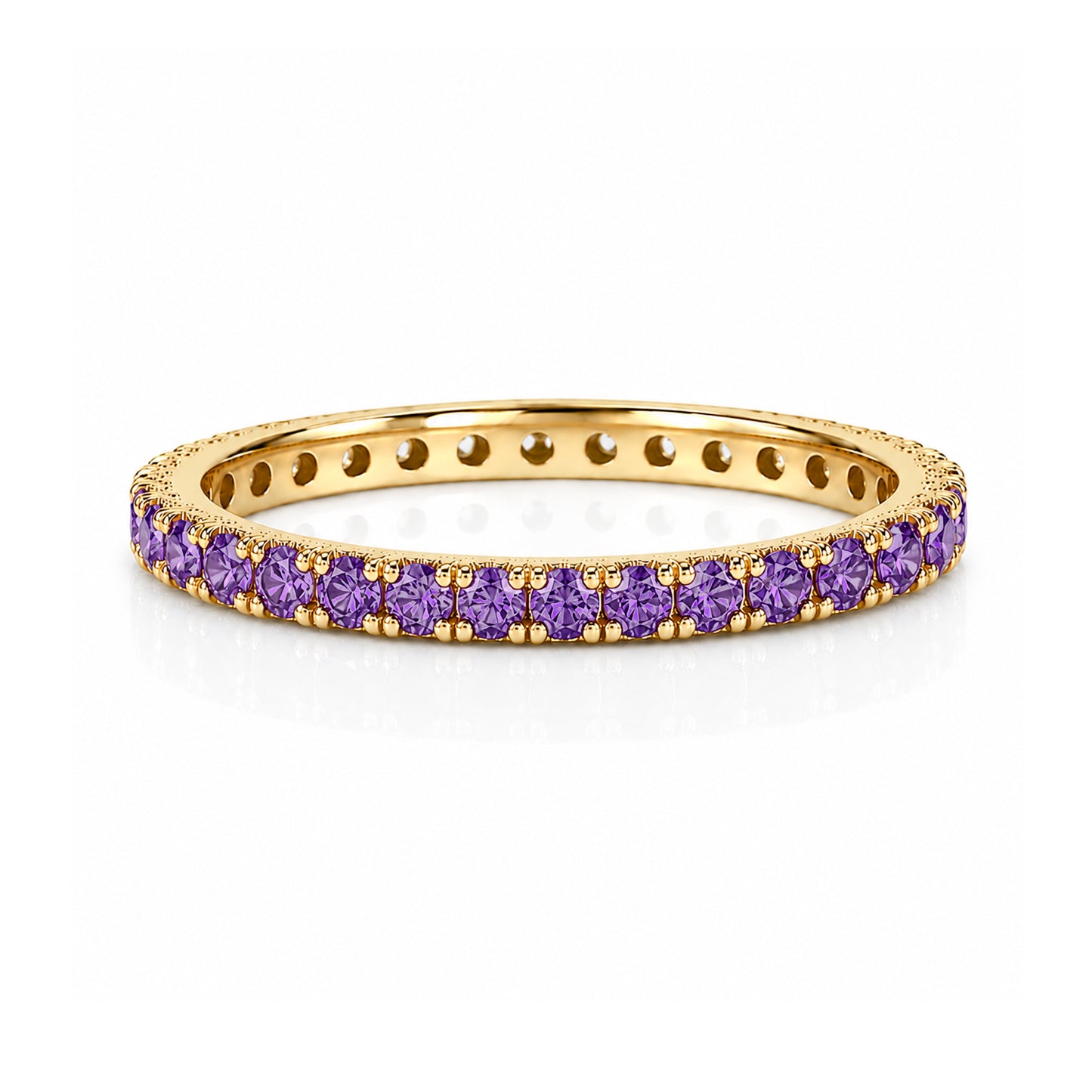 14K Gold Pavé Purple Sapphire Full Eternity Band