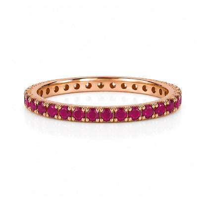 14K Gold Pavé Ruby Full Eternity Band