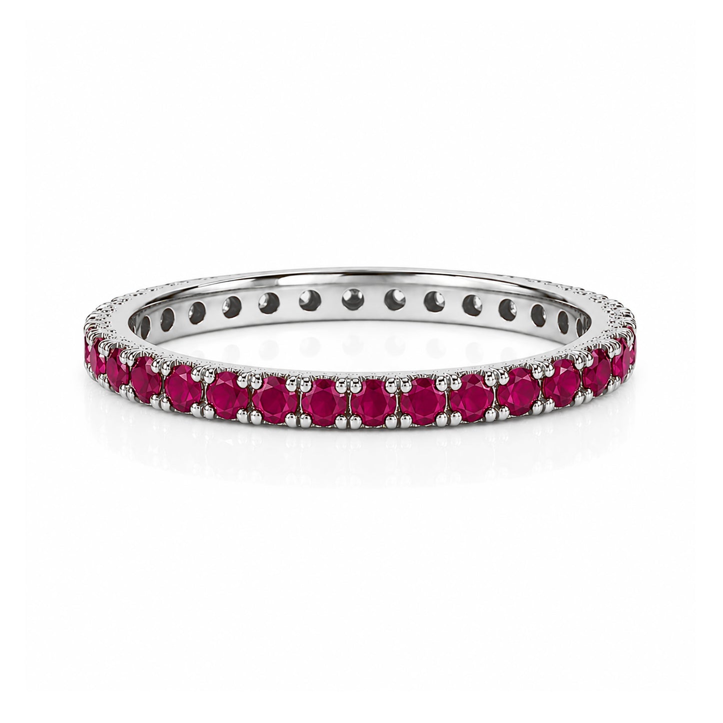 14K Gold Pavé Ruby Full Eternity Band