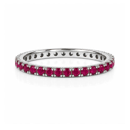 14K Gold Pavé Ruby Full Eternity Band