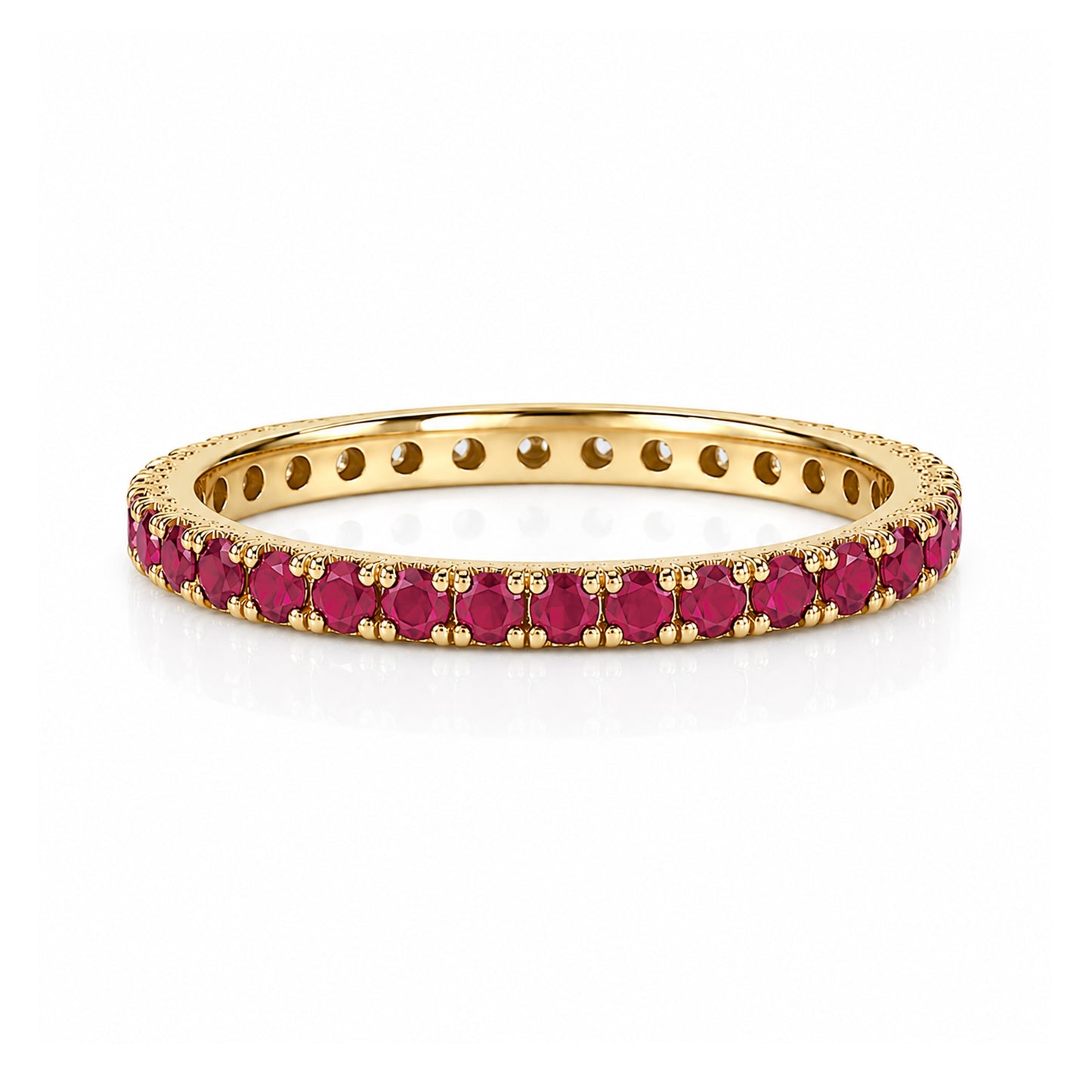 14K Gold Pavé Ruby Full Eternity Band