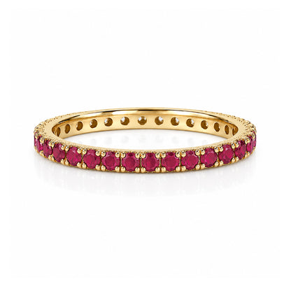14K Gold Pavé Ruby Full Eternity Band
