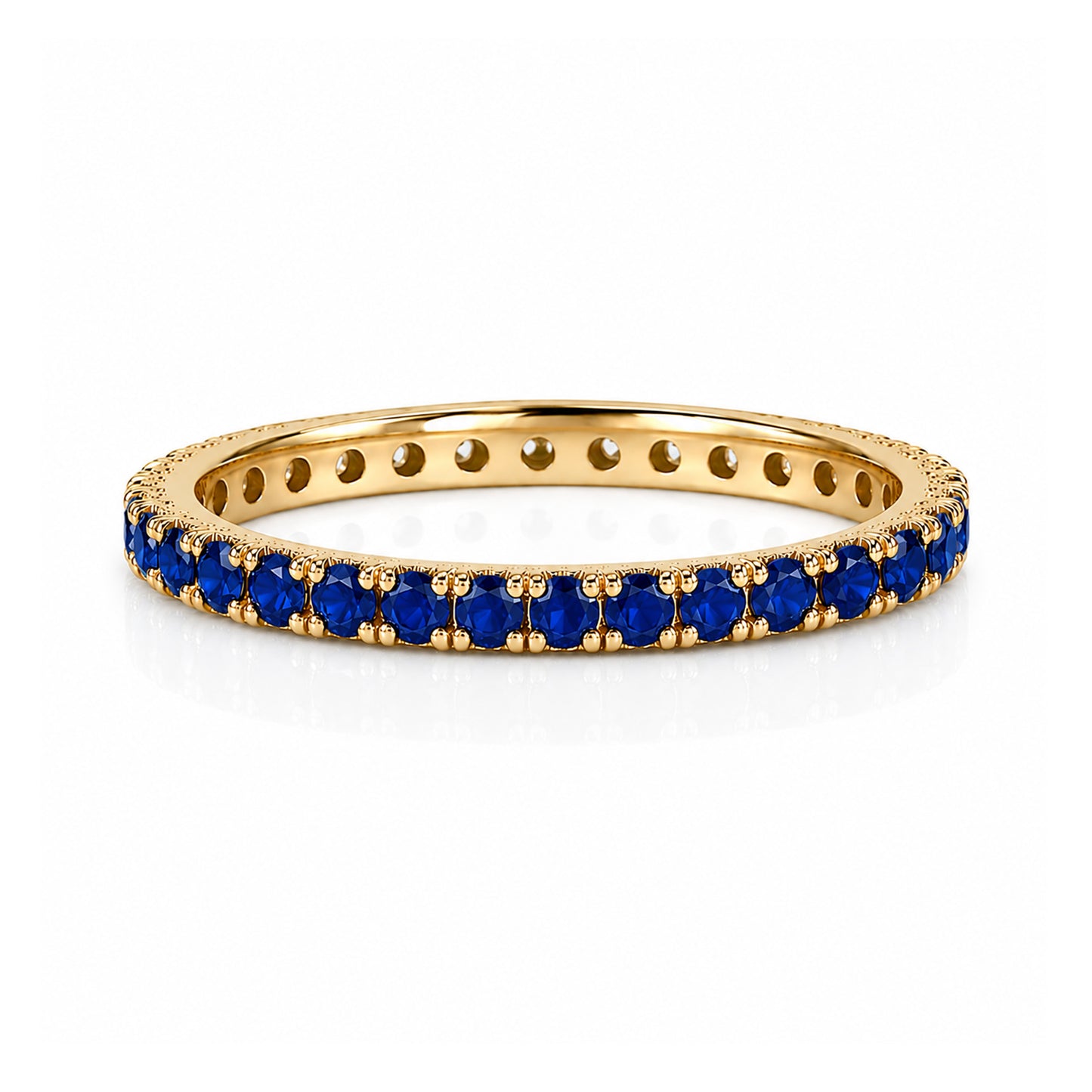 14K Gold Pavé Sapphire Full Eternity Band