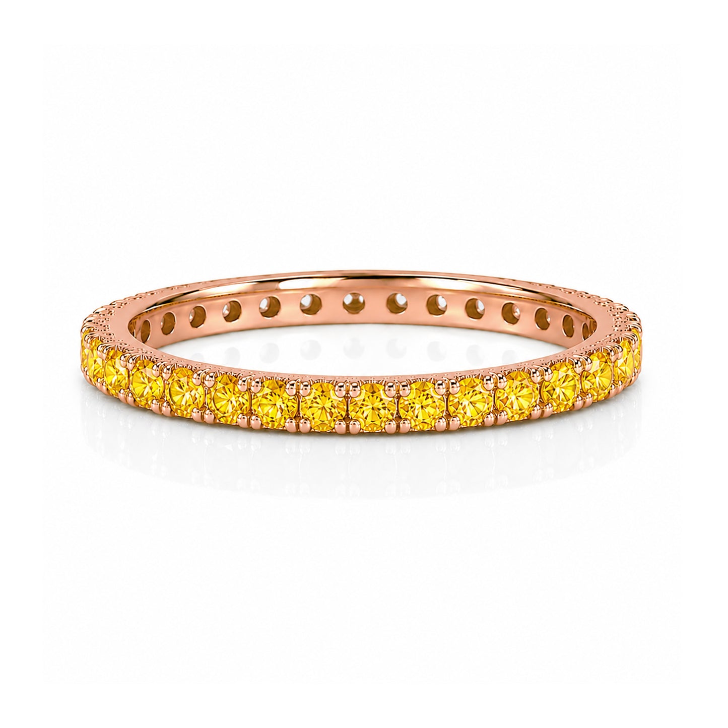14K Gold Pavé Yellow Sapphire Full Eternity Band