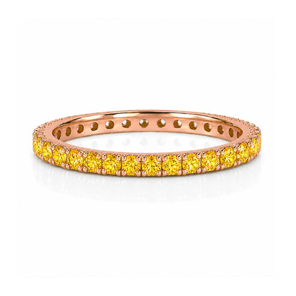 14K Gold Pavé Yellow Sapphire Full Eternity Band