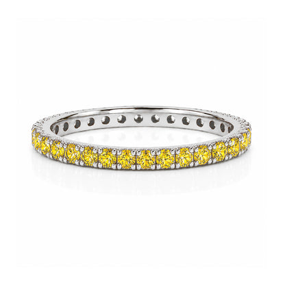14K Gold Pavé Yellow Sapphire Full Eternity Band