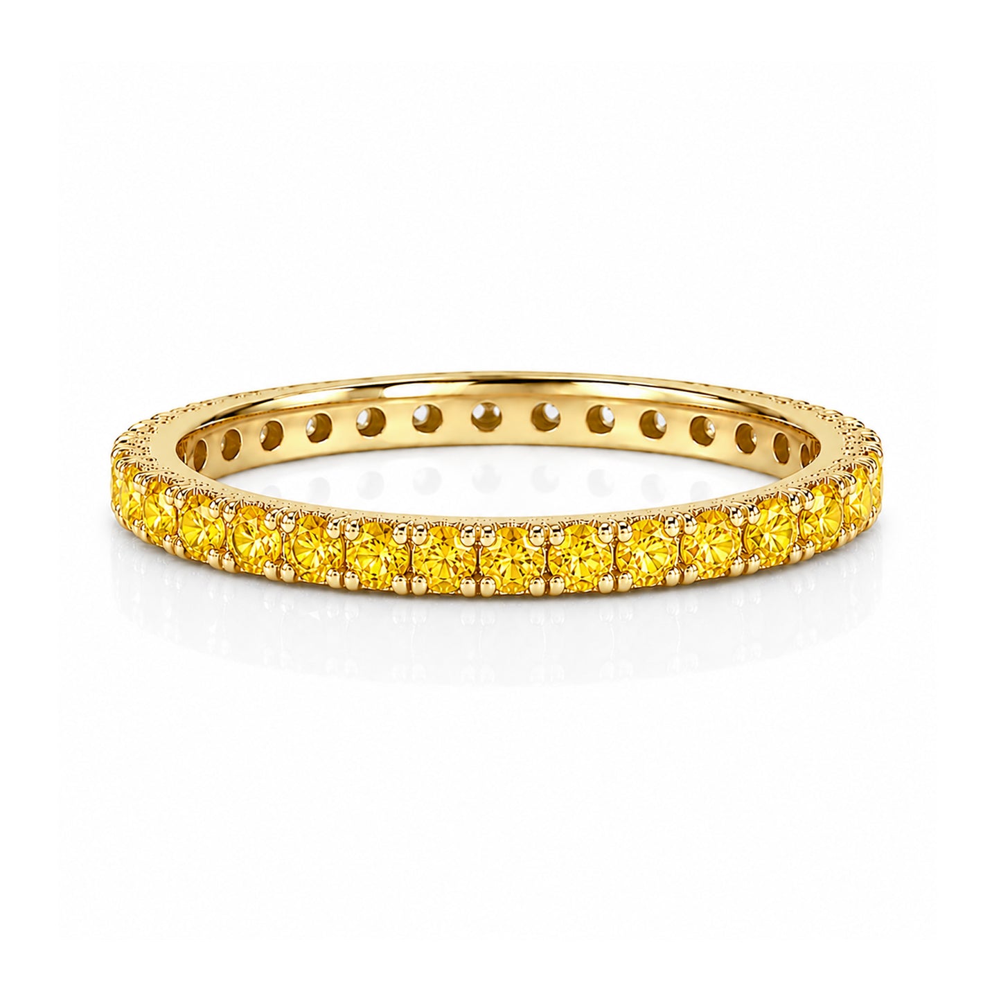 14K Gold Pavé Yellow Sapphire Full Eternity Band