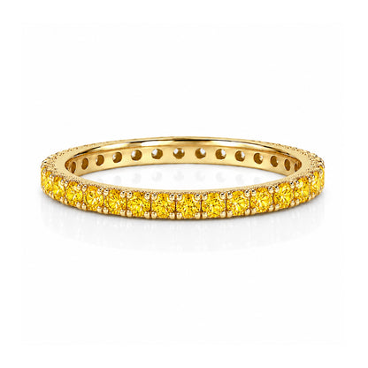 14K Gold Pavé Yellow Sapphire Full Eternity Band