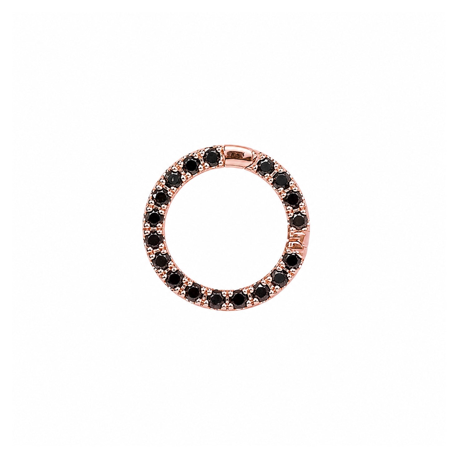 14K Gold Black Diamond Circular Charm Enhancer