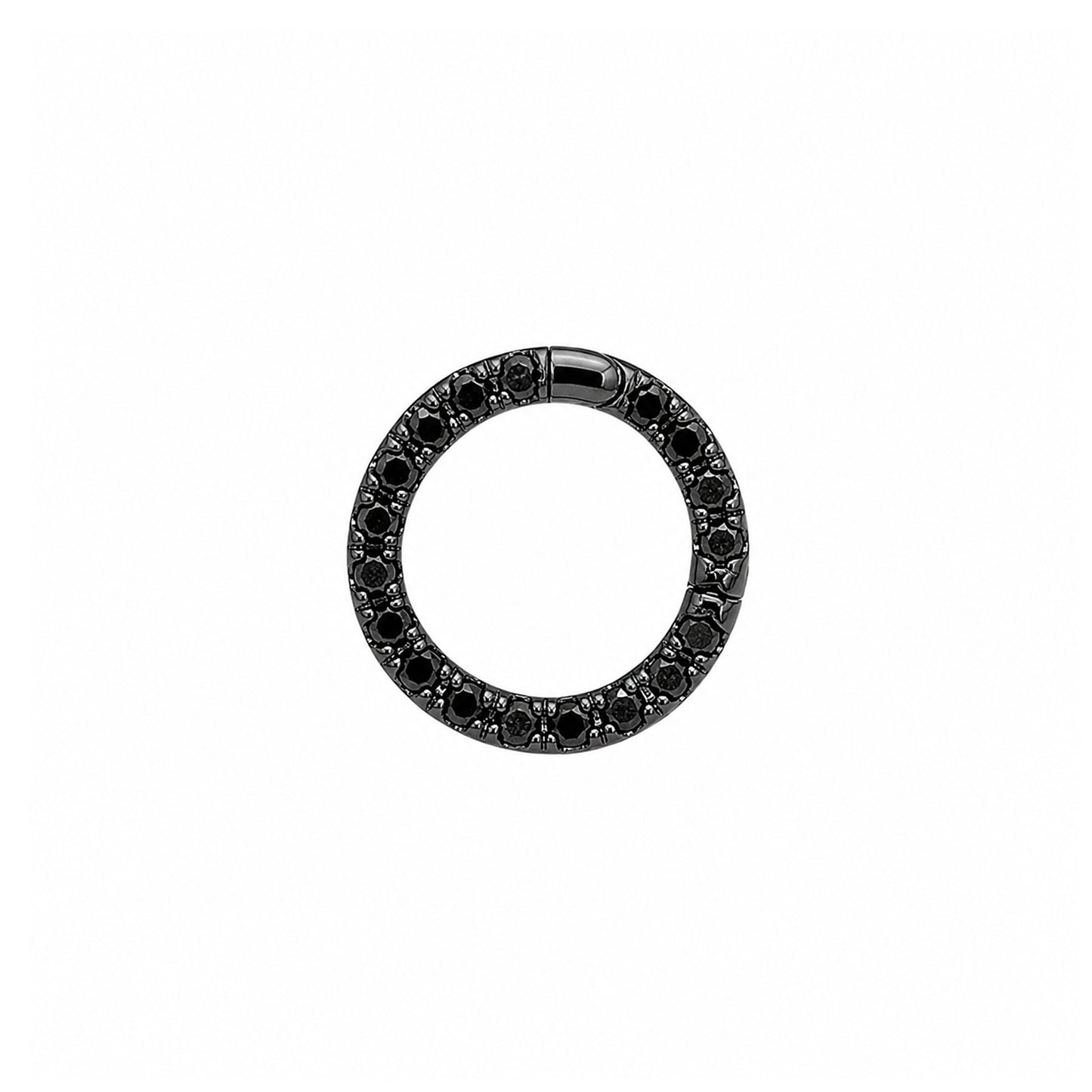 14K Gold Black Diamond Circular Charm Enhancer