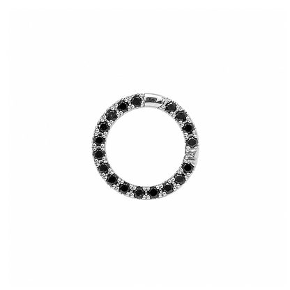14K Gold Black Diamond Circular Charm Enhancer