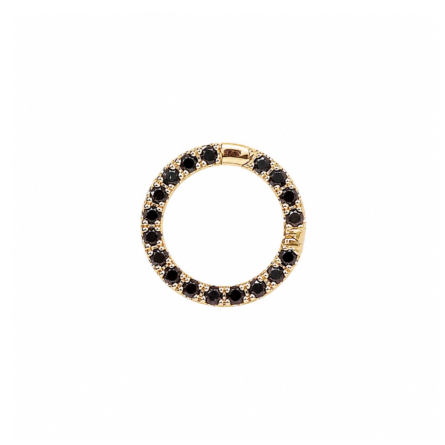 14K Gold Black Diamond Circular Charm Enhancer