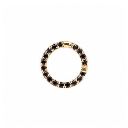 14K Gold Black Diamond Circular Charm Enhancer