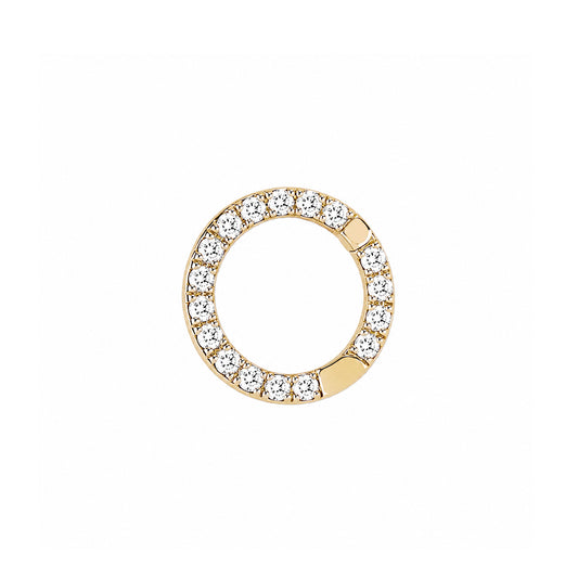 14K Gold Diamond Circular Charm Enhancer
