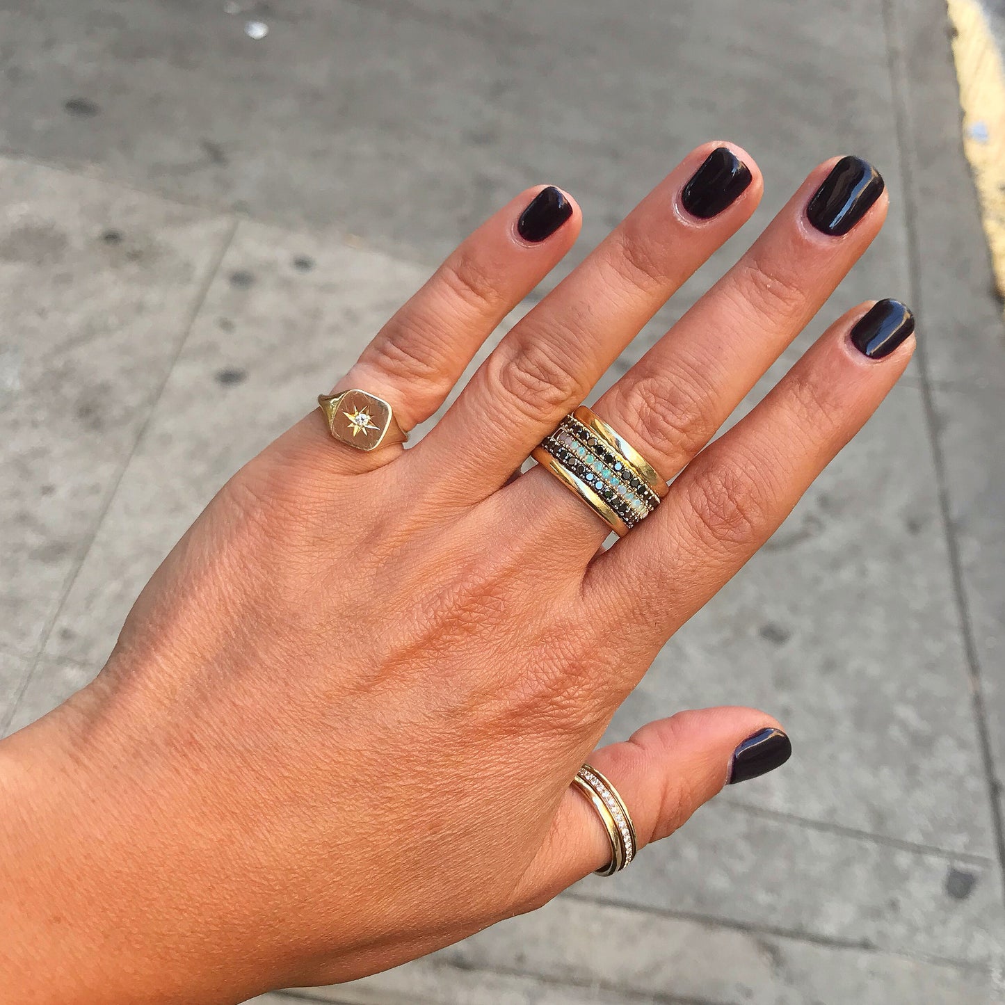 14K Gold Pavé Opal Gemstone Full Eternity Band