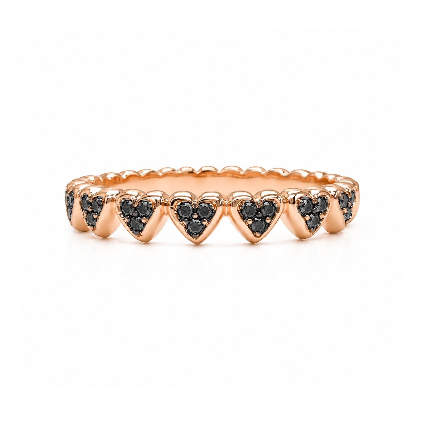 14K Gold Black Diamond Eternal Heart Ring