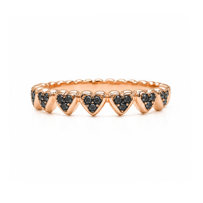 14K Gold Black Diamond Eternal Heart Ring