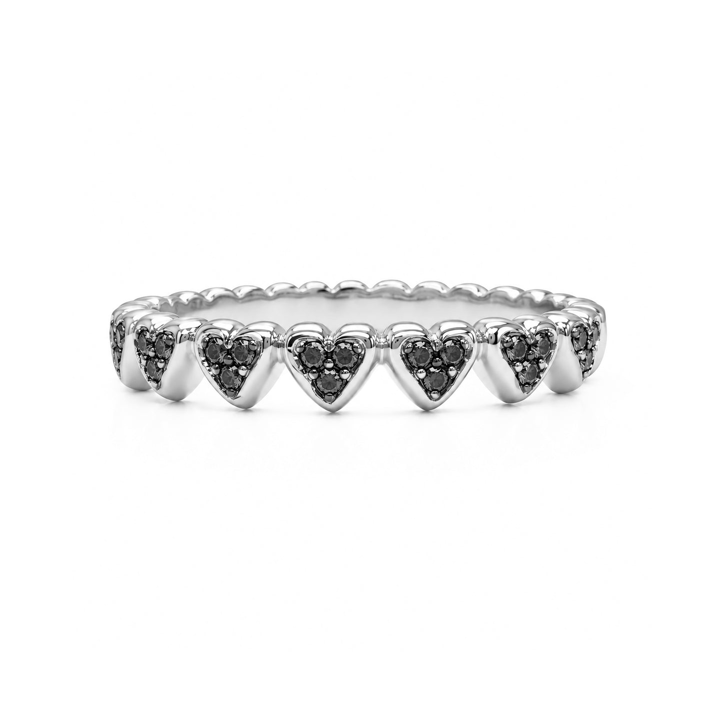 14K Gold Black Diamond Eternal Heart Ring