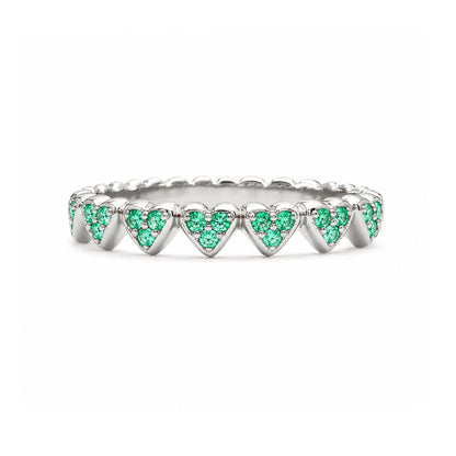 14K Gold Emerald Eternal Heart Ring