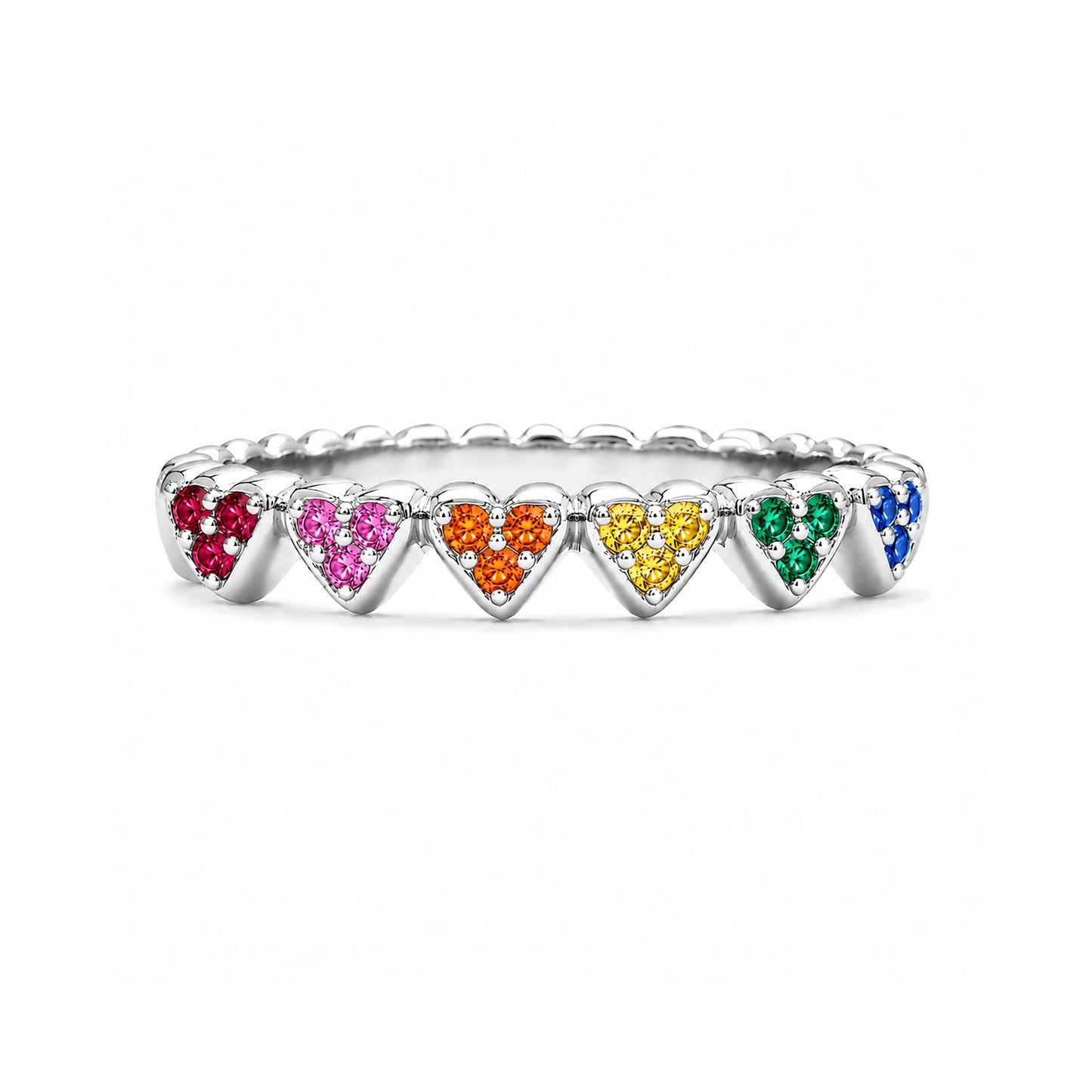 14K Gold Rainbow Eternal Heart Ring