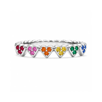14K Gold Rainbow Eternal Heart Ring