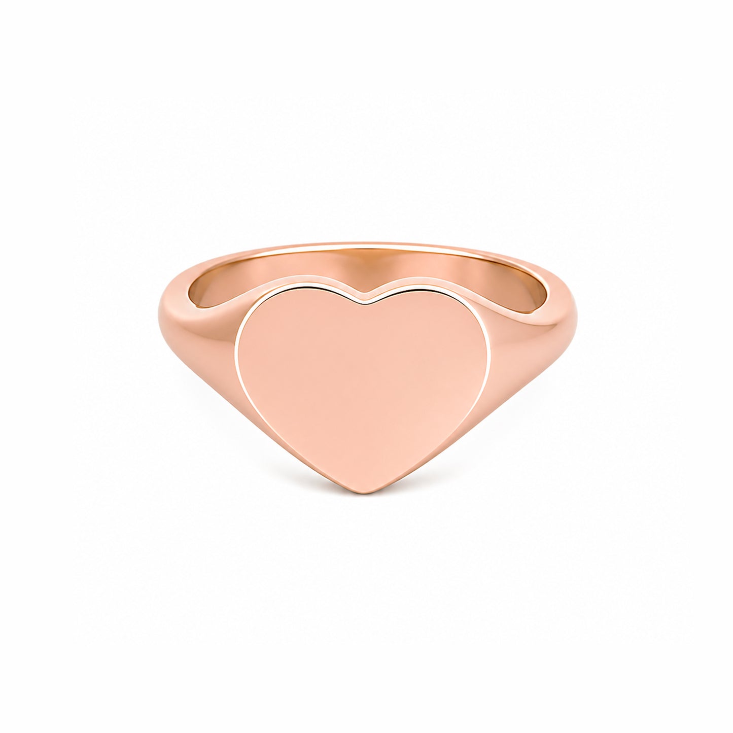 14K Gold Heart Signet Ring
