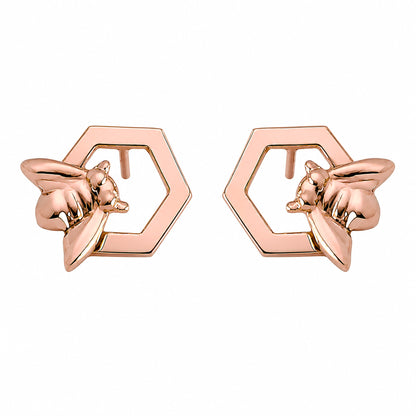 14K Gold Honey Bee Stud Earrings
